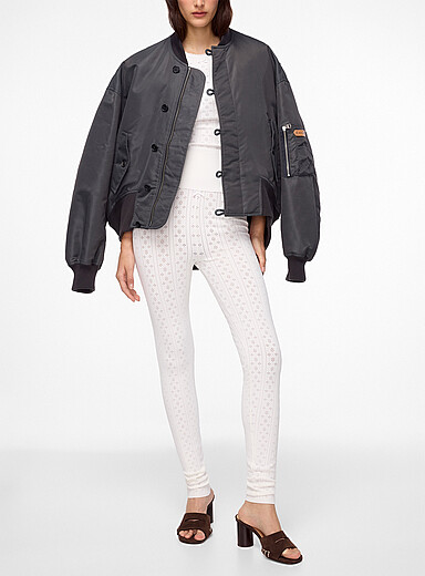 JW Anderson Off White Pointelle weave legging for women