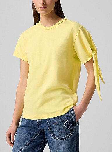 Le t-shirt manche nou&eacute;e pur coton