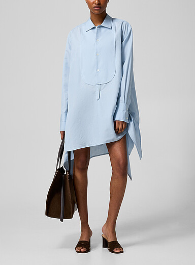 JW Anderson: La robe chemise &agrave; plastron et n&oelig;uds Bleu p&acirc;le - Bleu ciel pour femme