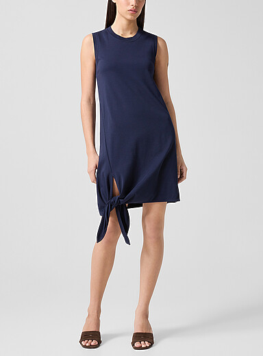 JW Anderson Navy/Midnight Blue Knotted hem dress for women