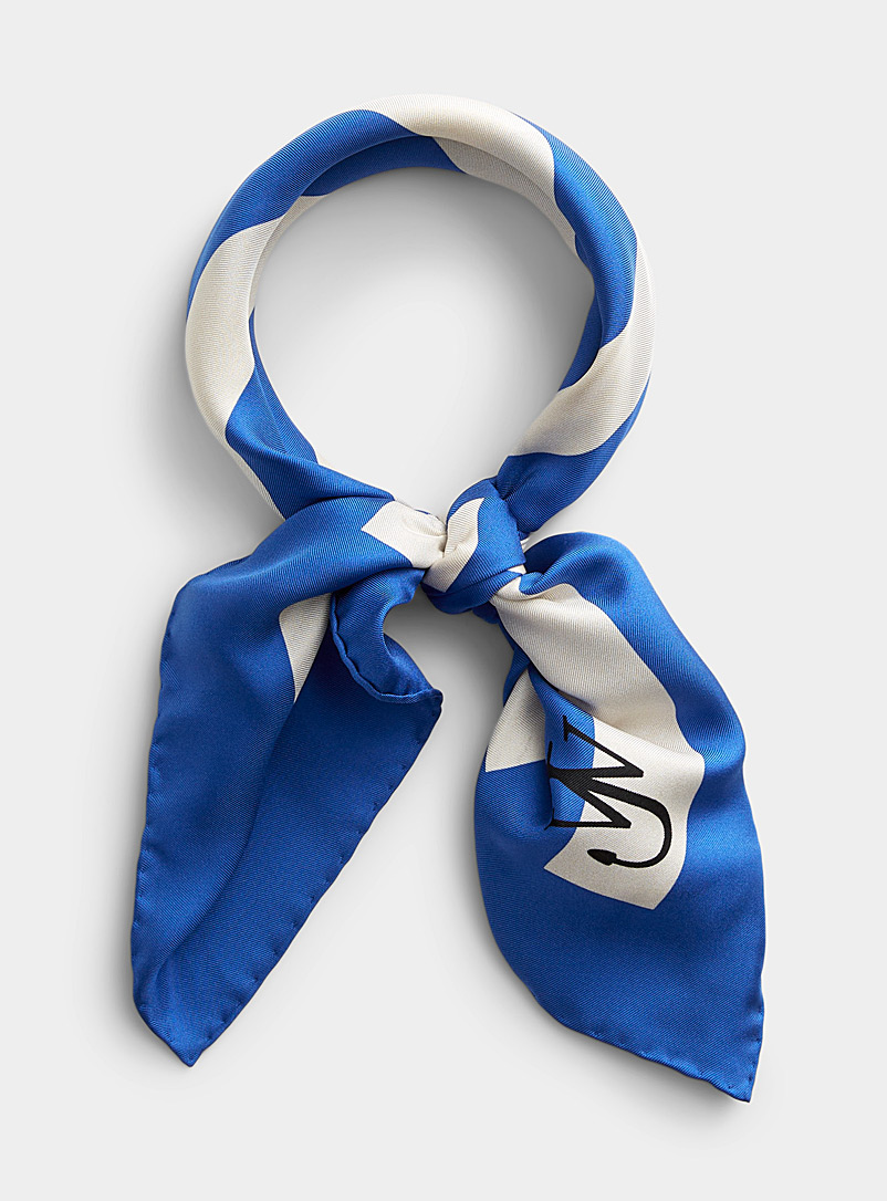 JW Anderson Patterned Blue Nautical stripe silk scarf for women