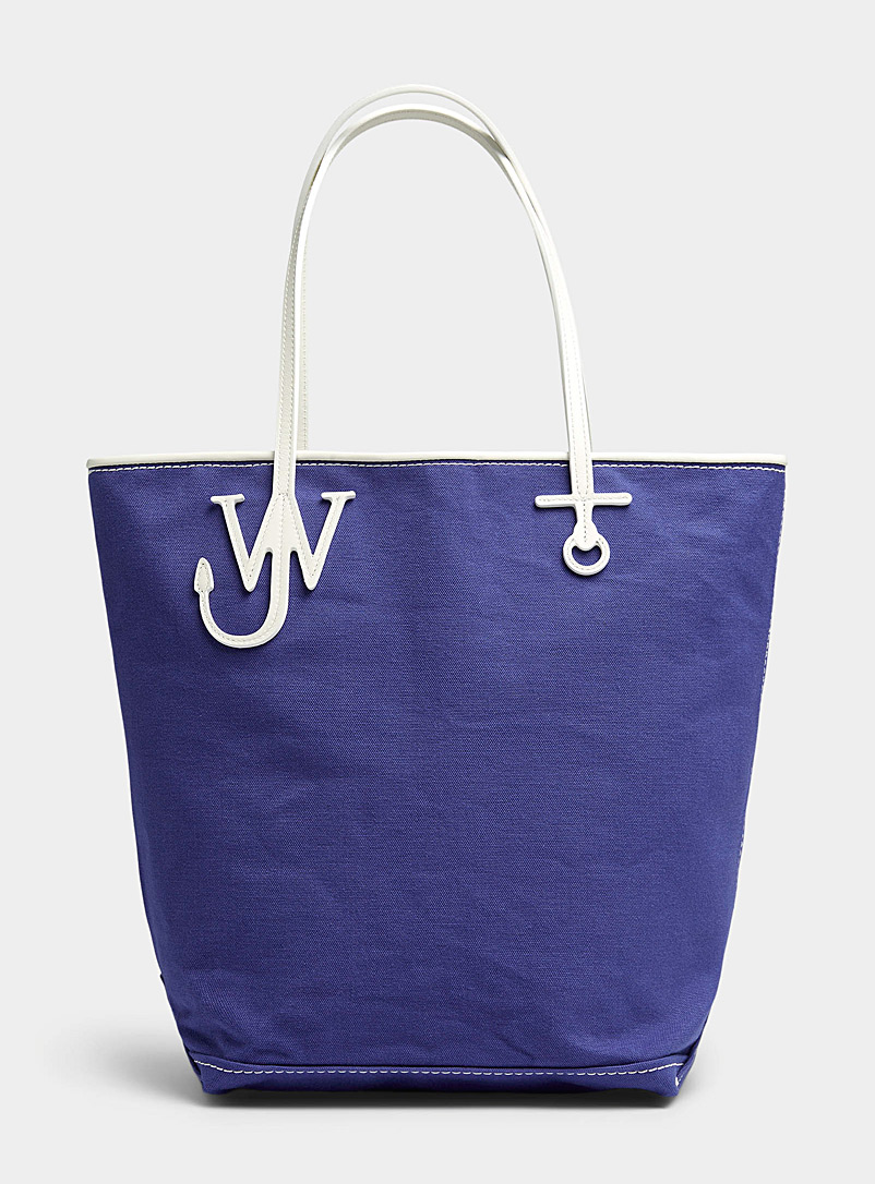 JW Anderson Ivory White Signature anchor cobalt tote for women