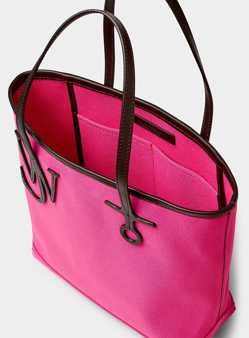 JW Anderson Pink Signature anchor canvas tote bag for women
