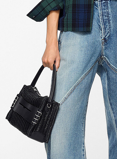 JW Anderson Black Loafer braided leather bag for women
