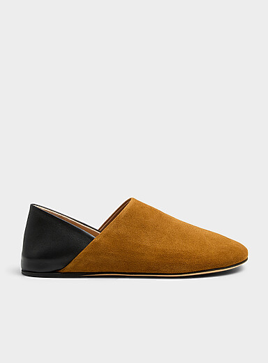 JW Anderson: La pantoufle mule su&egrave;de et cuir Femme Brun clair pour femme