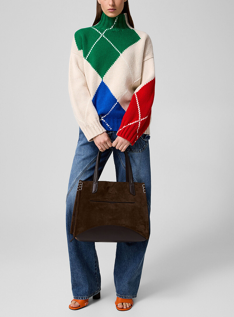 Argyle pattern pure wool turtleneck product image 2