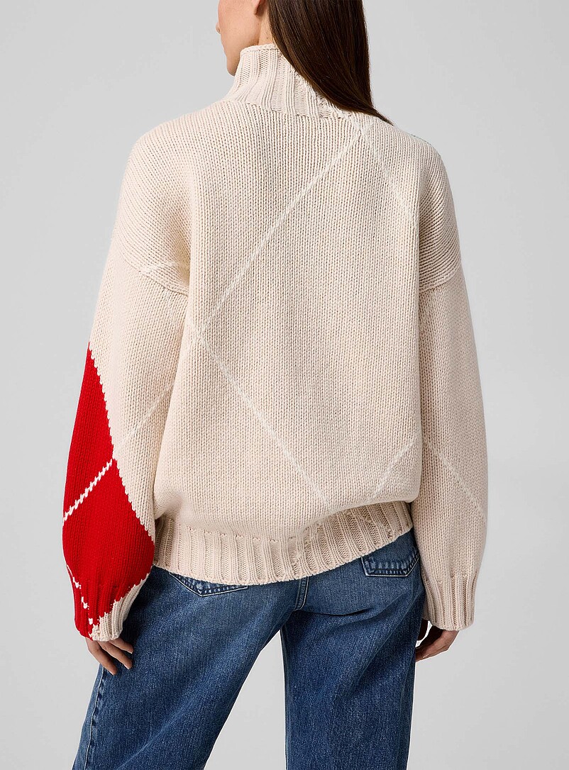 Argyle pattern pure wool turtleneck product image 3