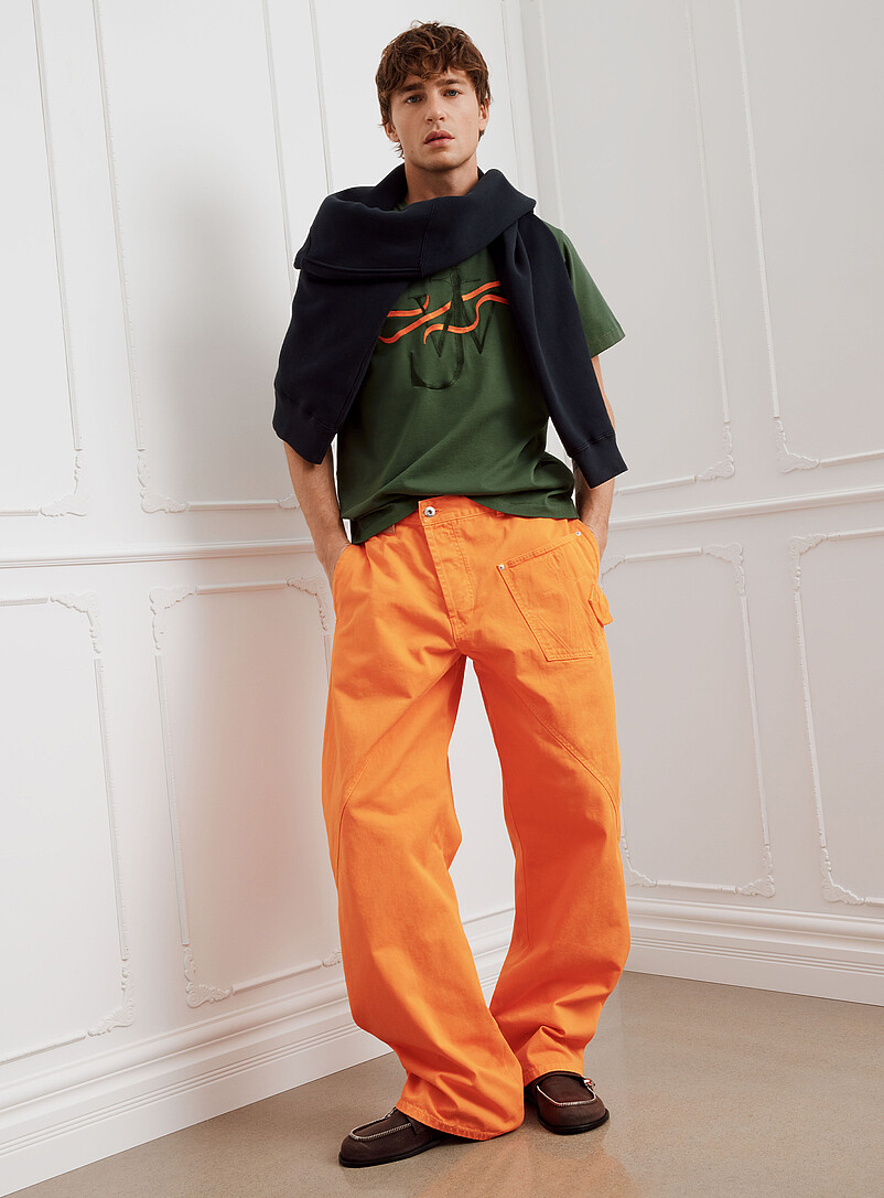 Orange Twisted Carpenter Pant