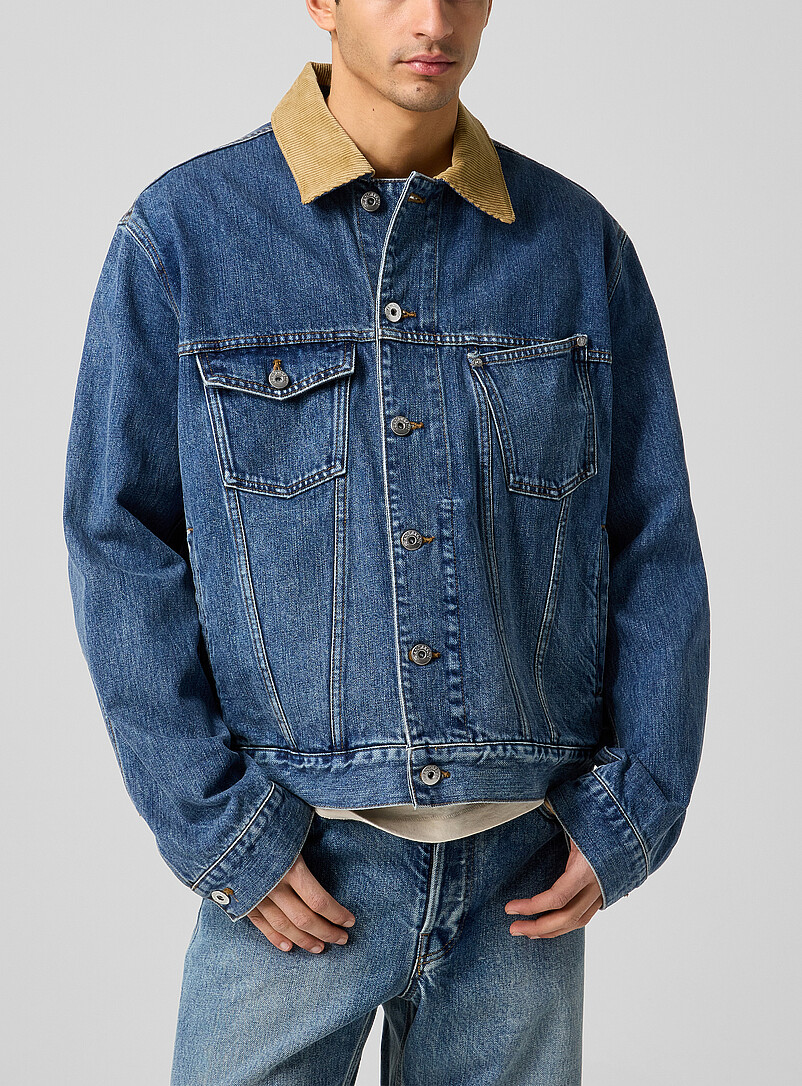Corduroy collar jean jacket product image (primary)