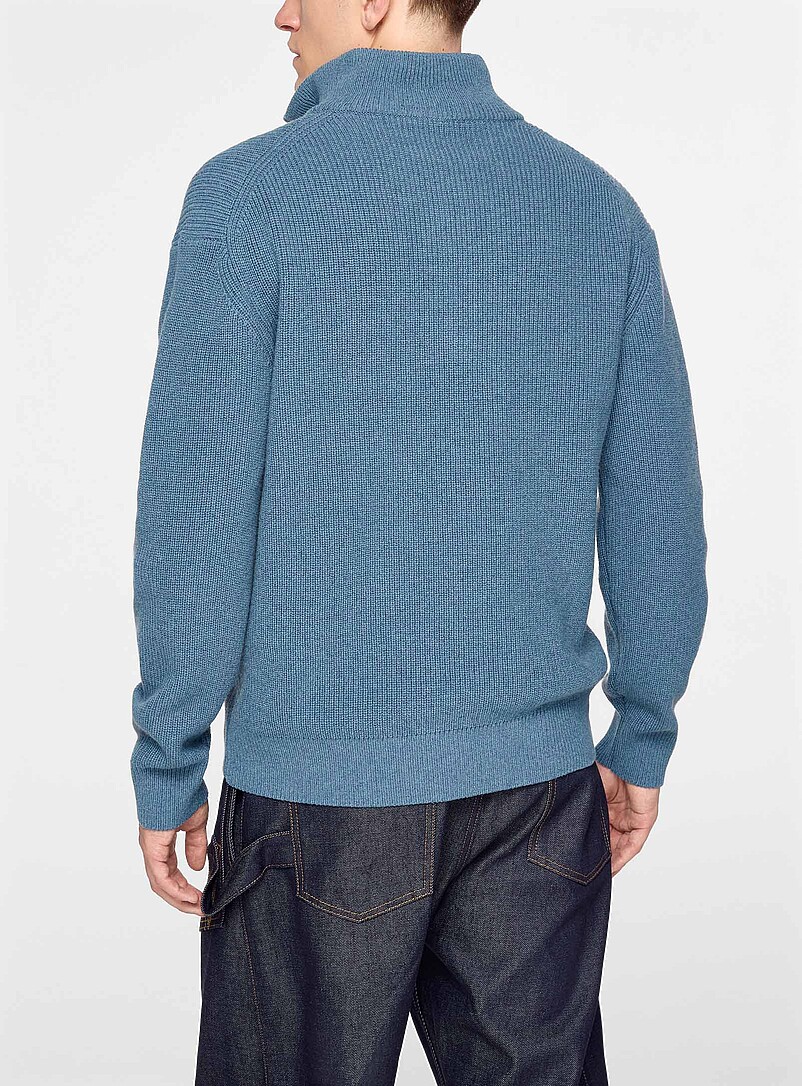 Geometric pull zip-up collar sweater product image 3