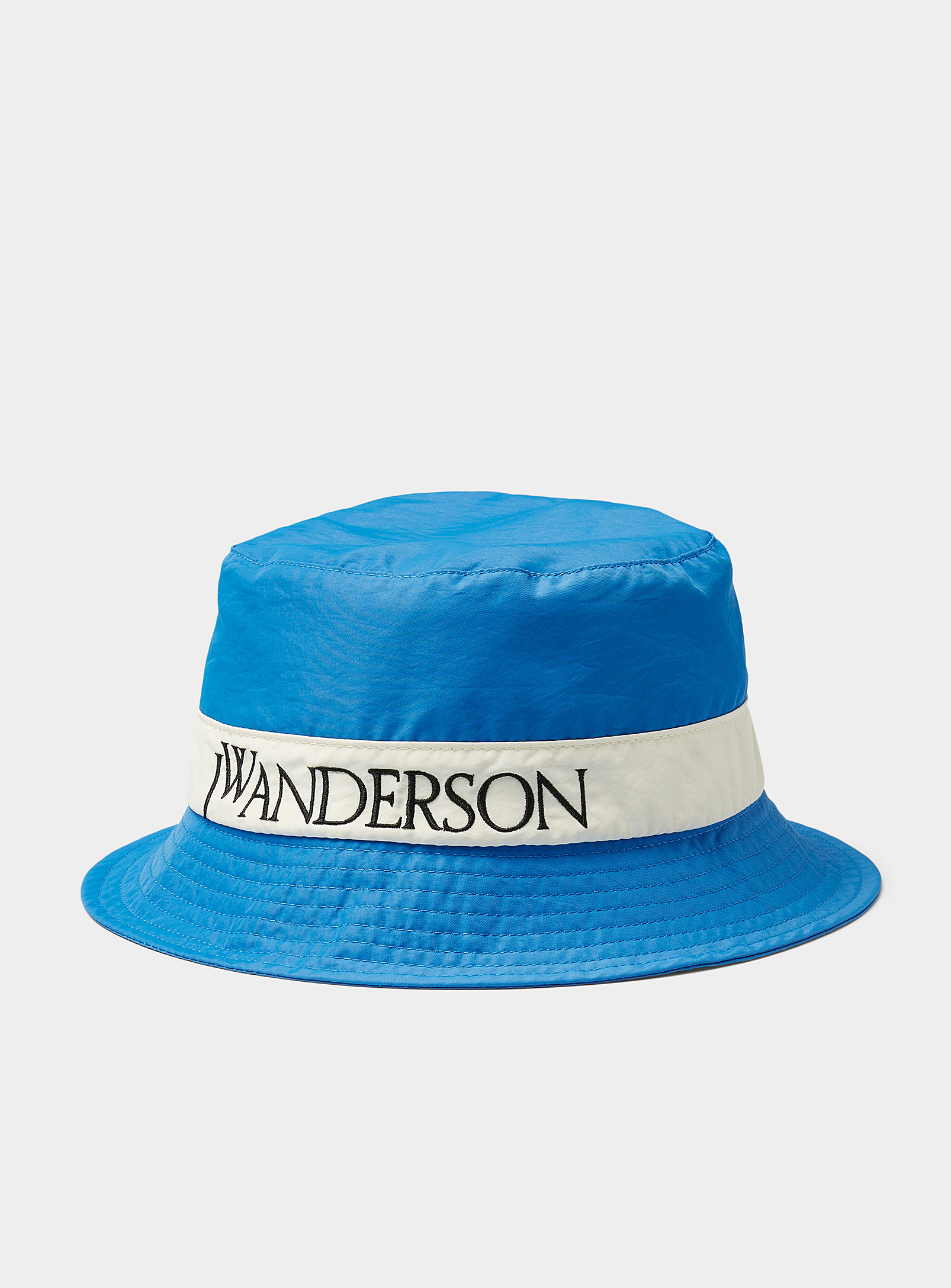 Jw Anderson Blue Logo Bucket Hat In Patterned Blue