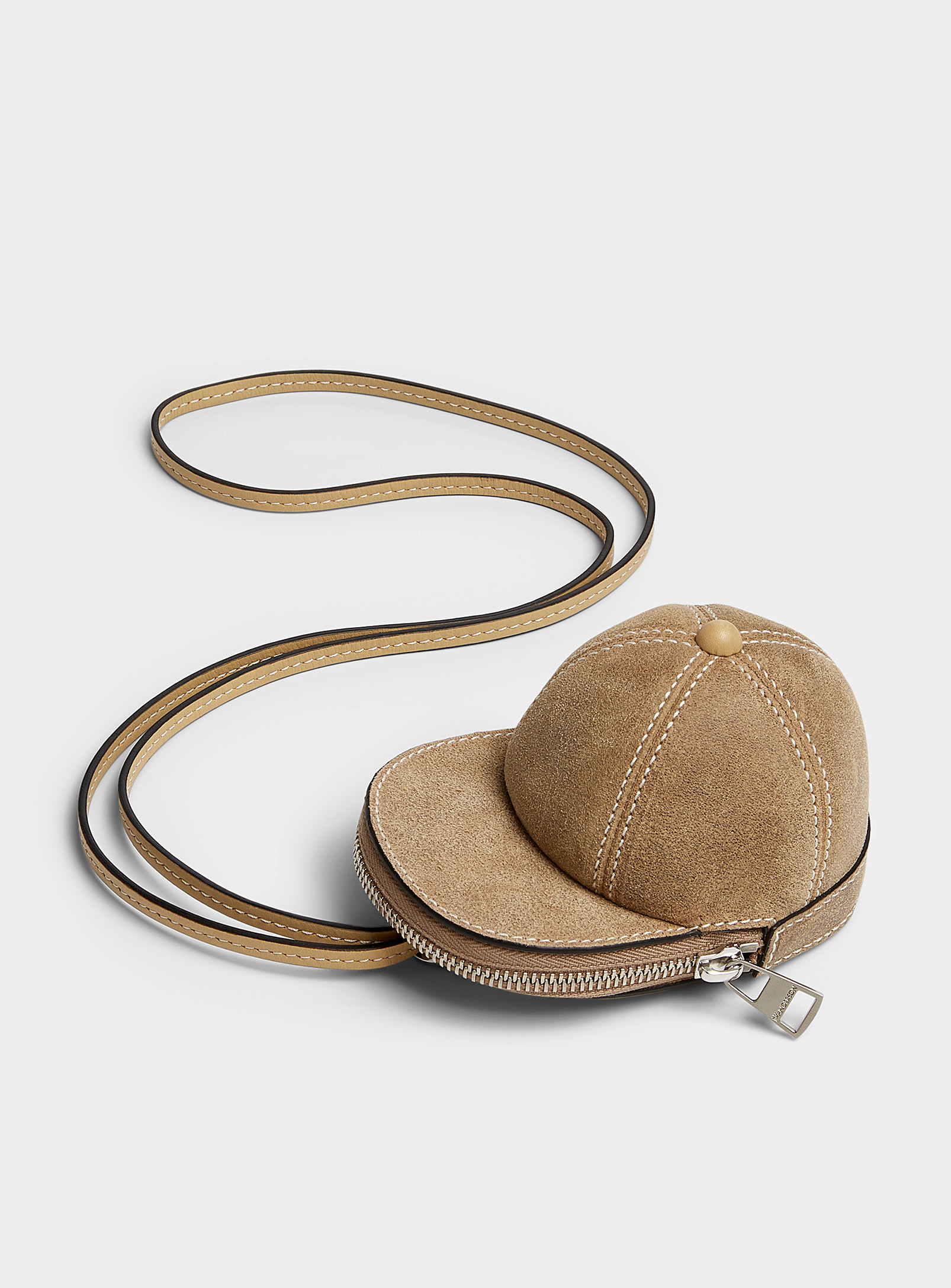 Jw Anderson Small Suede Cap Bag In Brown