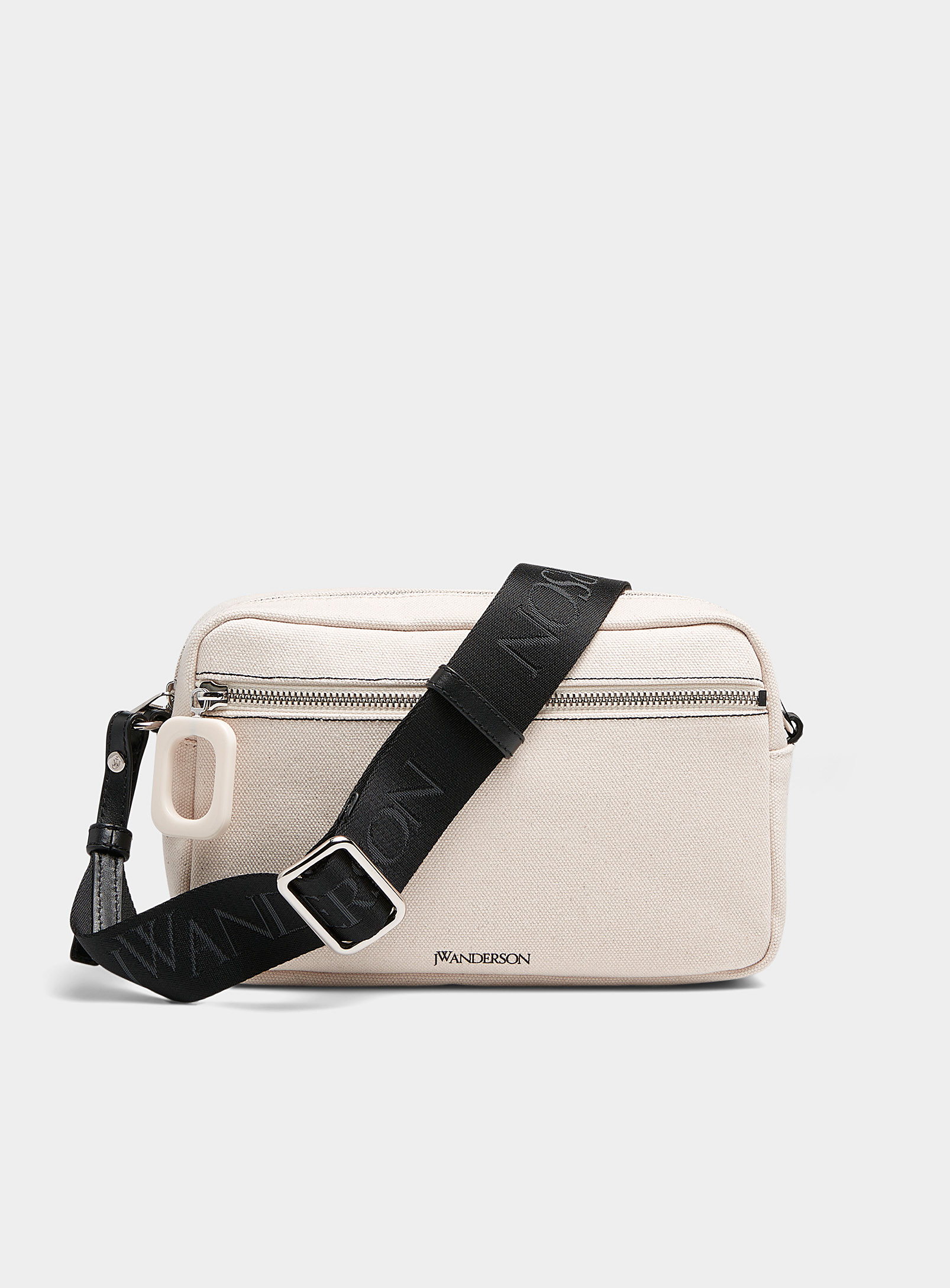 Jw Anderson Oversized Pull Camera Bag In Neutral