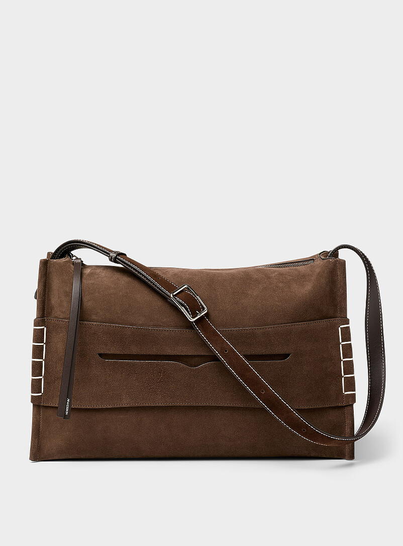 Large loafer suede bag product image (primary)