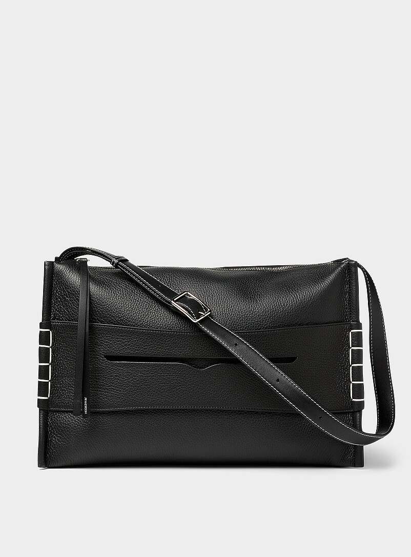Large loafer grained leather bag product image (primary)