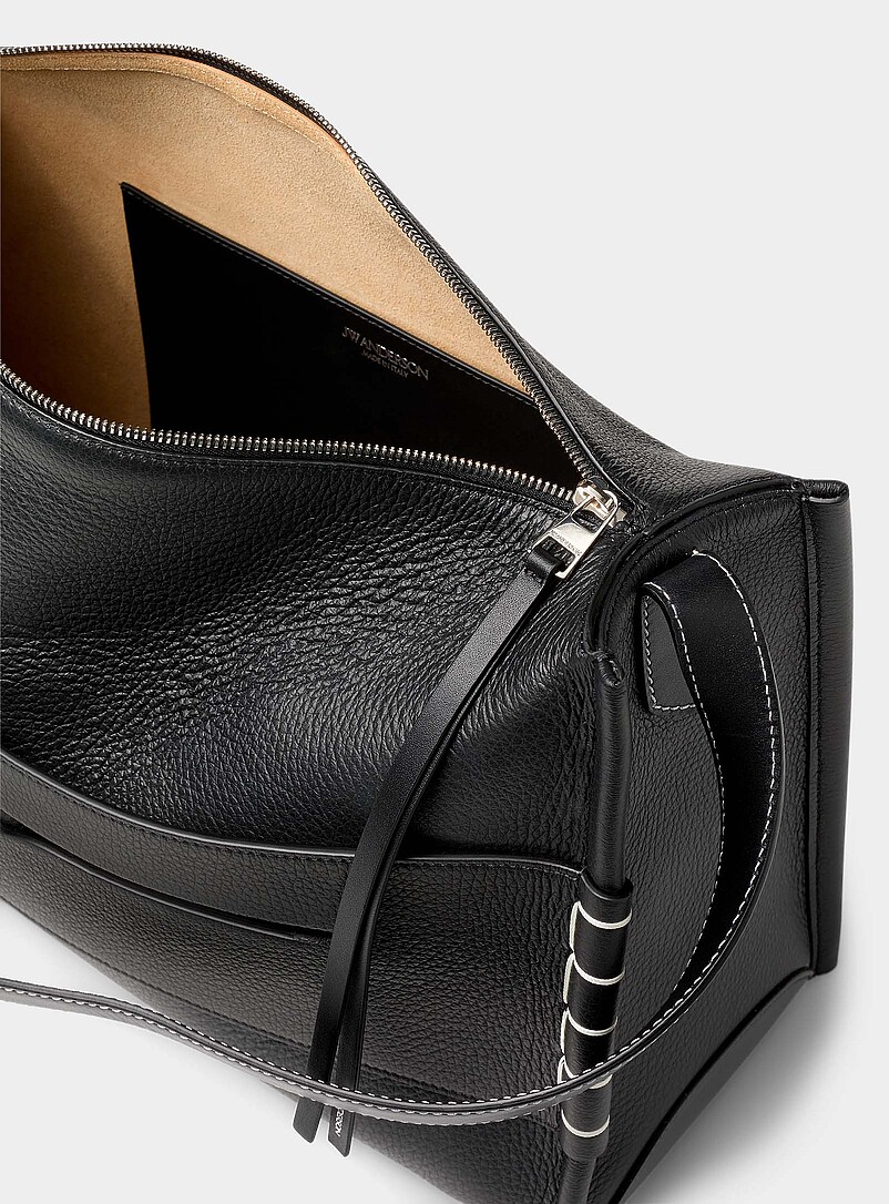 Large loafer grained leather bag product image 3