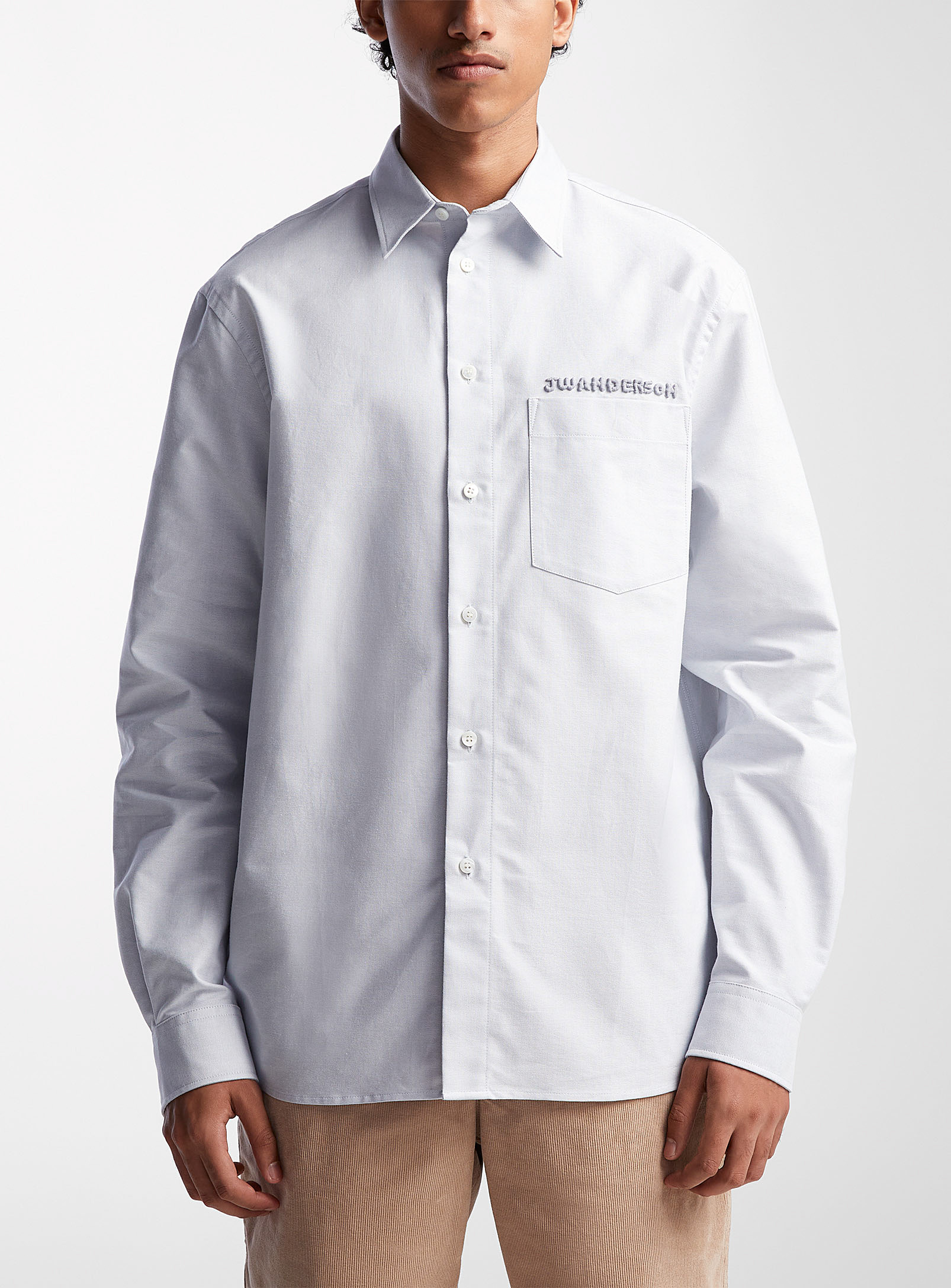 JW Anderson - Men's Embroidered signature Oxford shirt