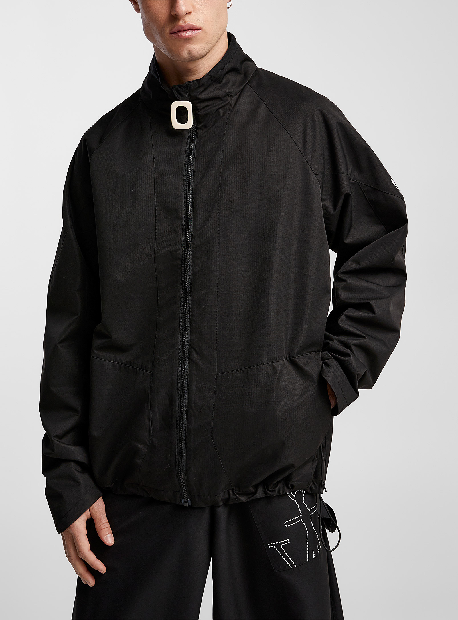 Jw Anderson Geometric Pull Zippered Jacket In Black