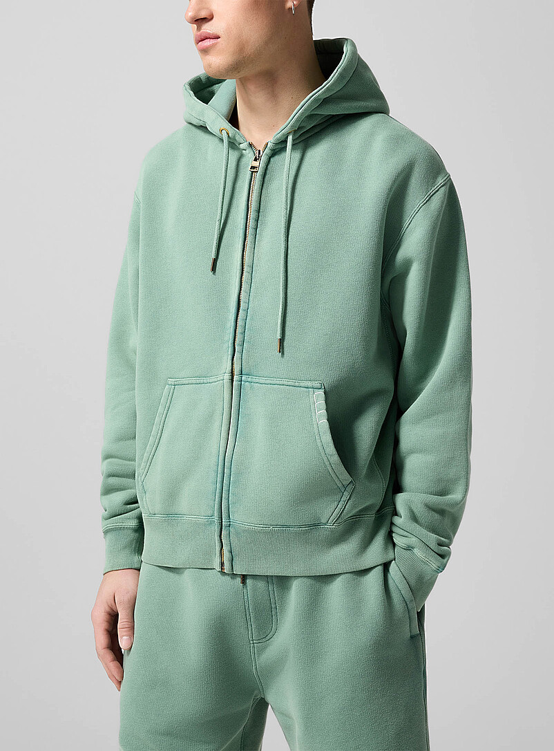 Faded Sage Hooded Zip-Up Sweatshirt