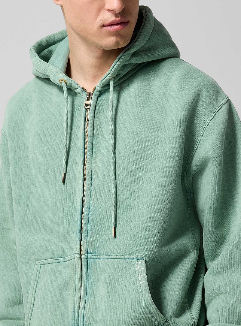 Faded sage hooded zip-up sweatshirt product image 2