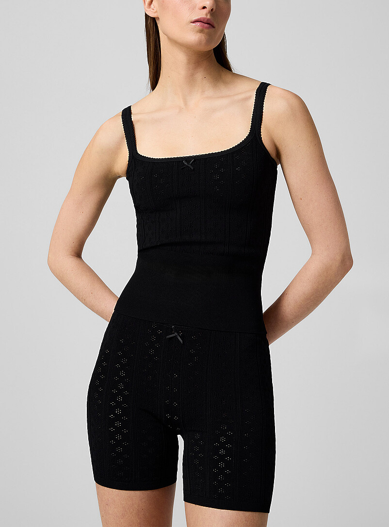 Pointelle knit fitted cami product image (primary)