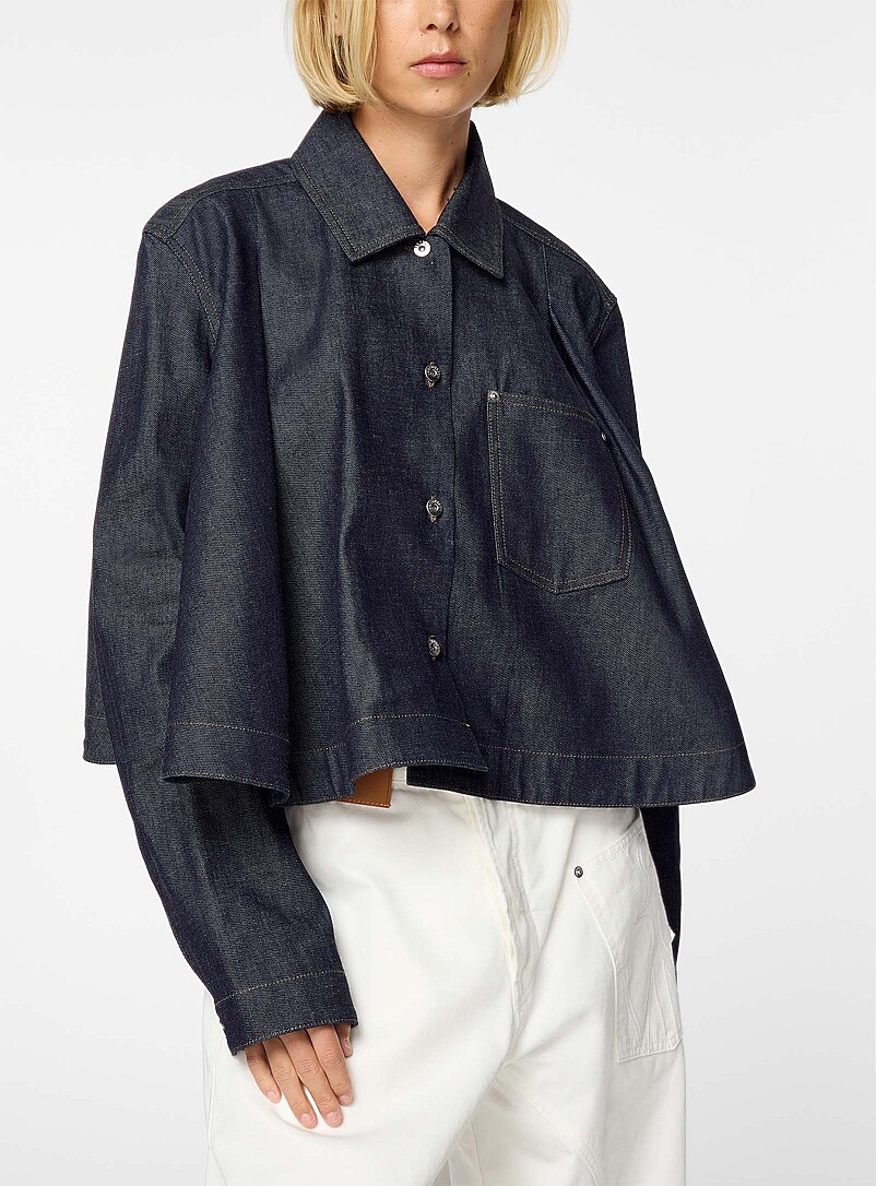 Trapezoid indigo denim overshirt product image 2