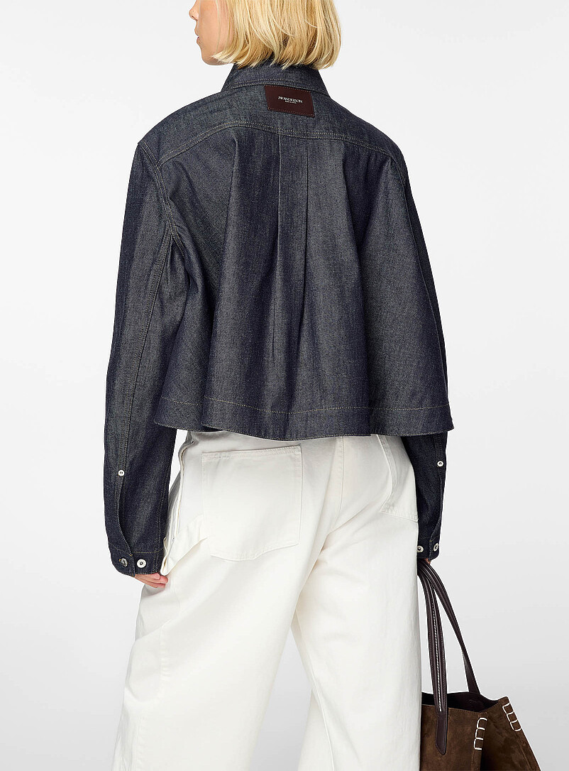 Trapezoid indigo denim overshirt product image 3