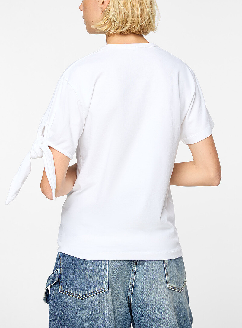 Knotted detail white short-sleeve T-shirt product image 3