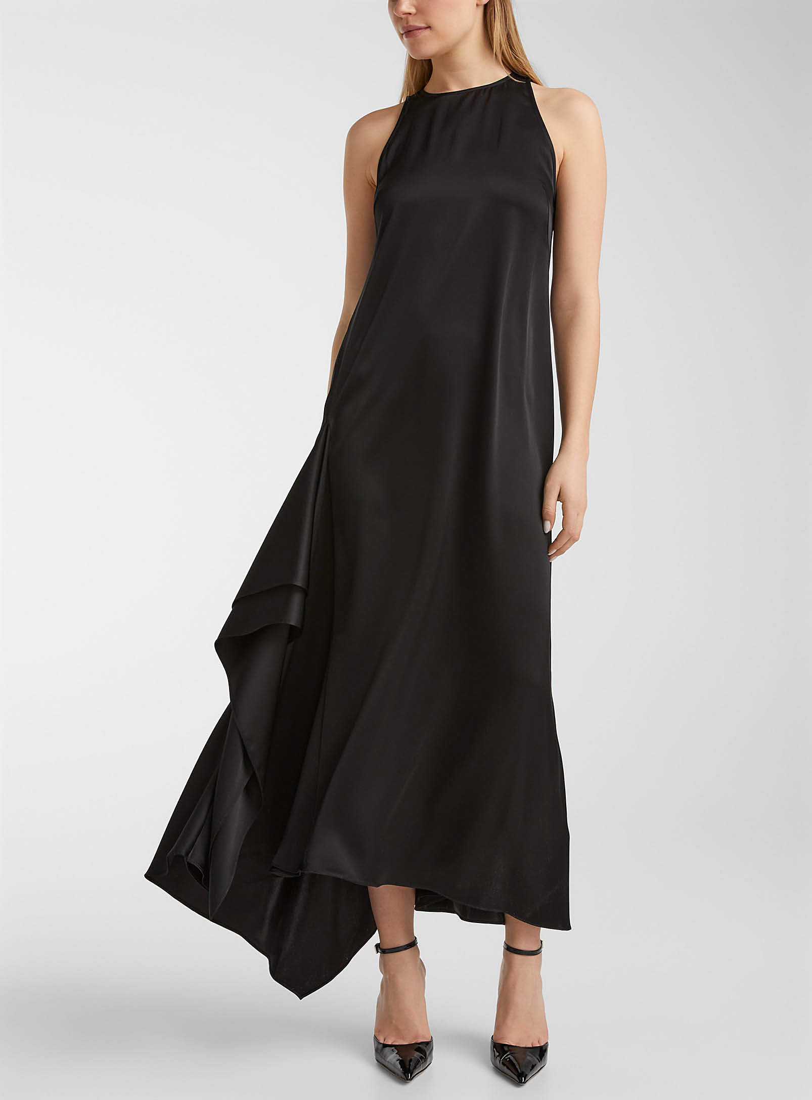 Shop Jw Anderson Sleeveless Satiny Dress In Black