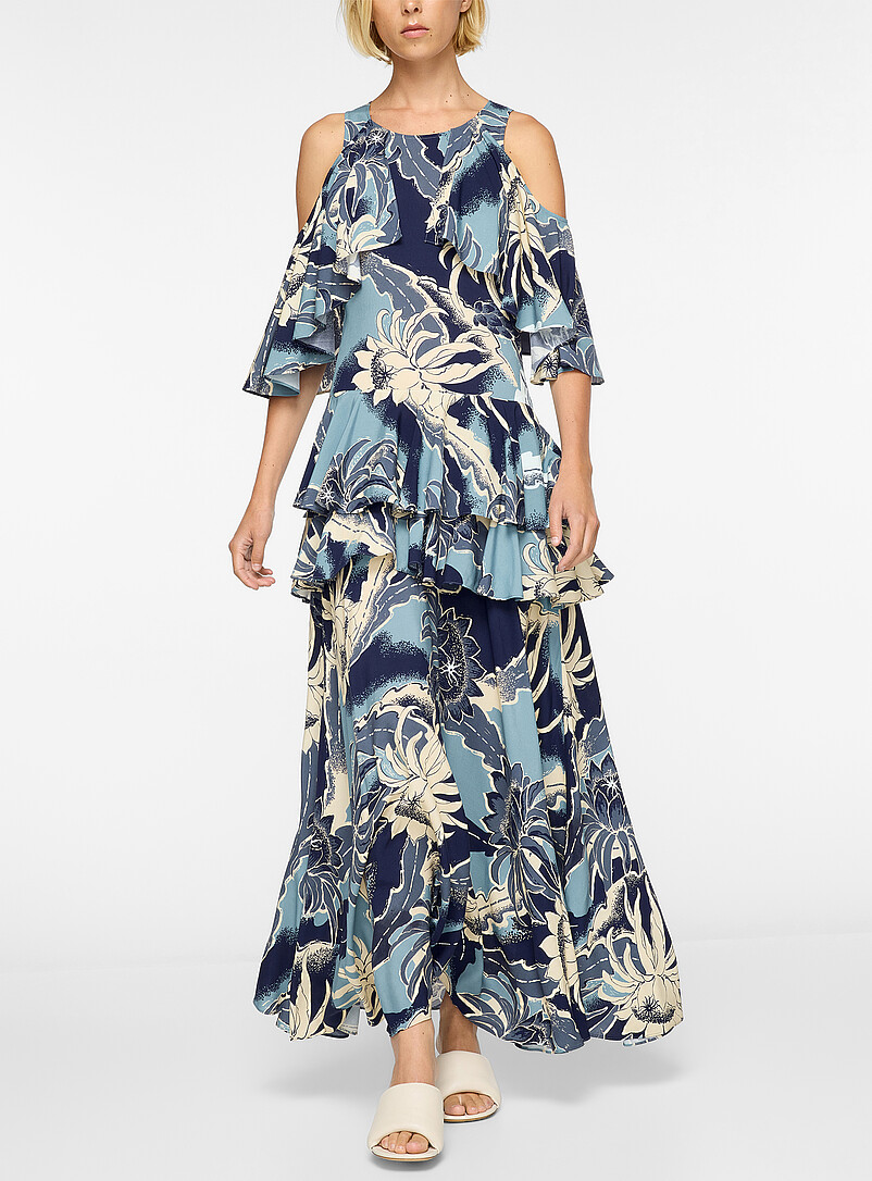 Ruffled floral maxi dress product image (primary)