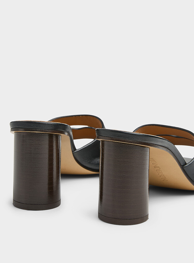 Topstitched leather loafer sandals Women product image 2