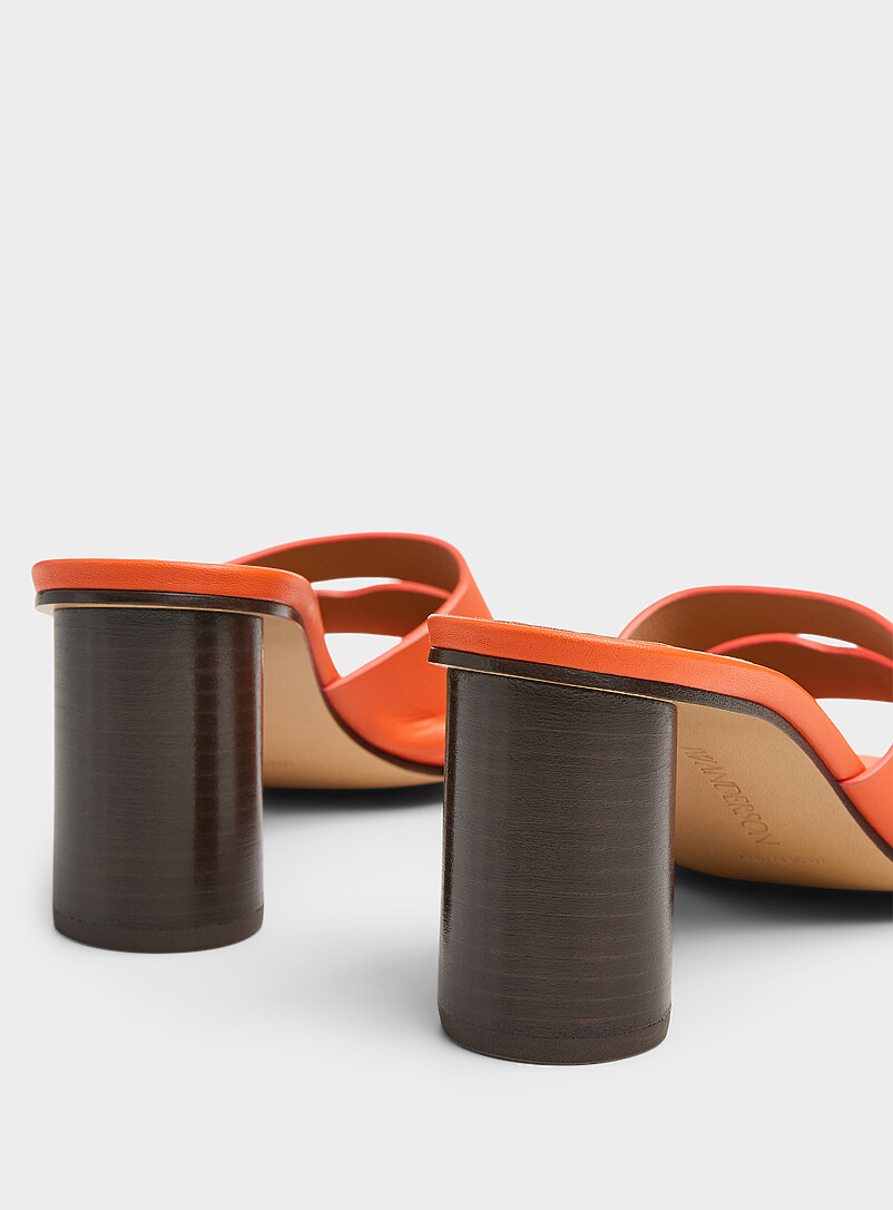 Topstitched leather loafer sandals Women product image 2