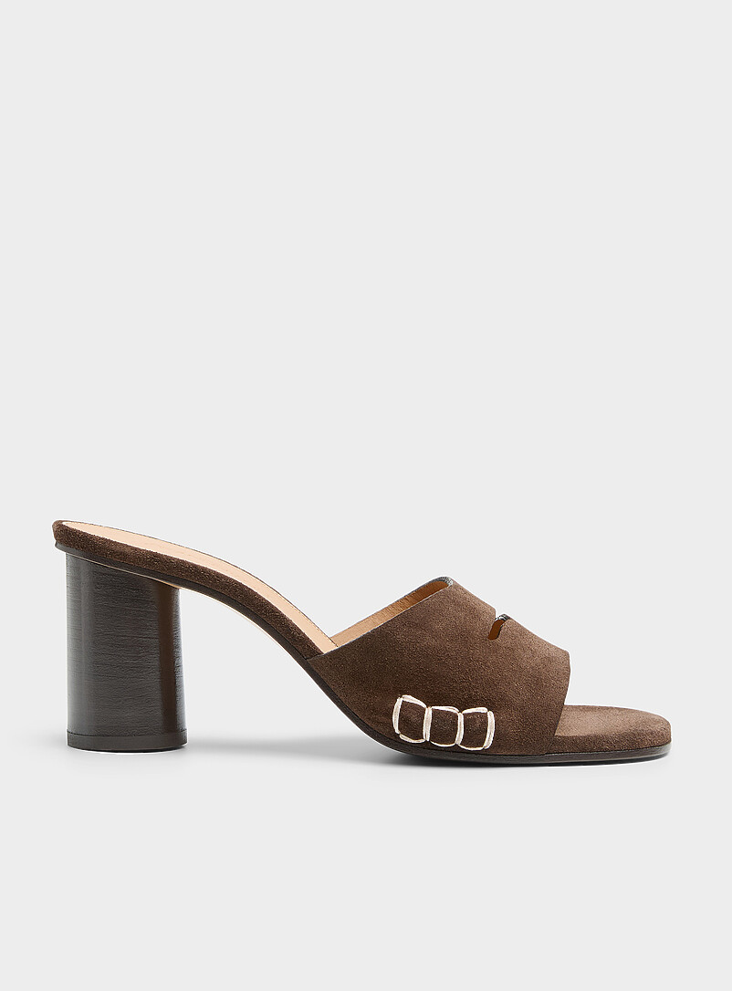 Topstitched suede loafer sandals Women product image (primary)