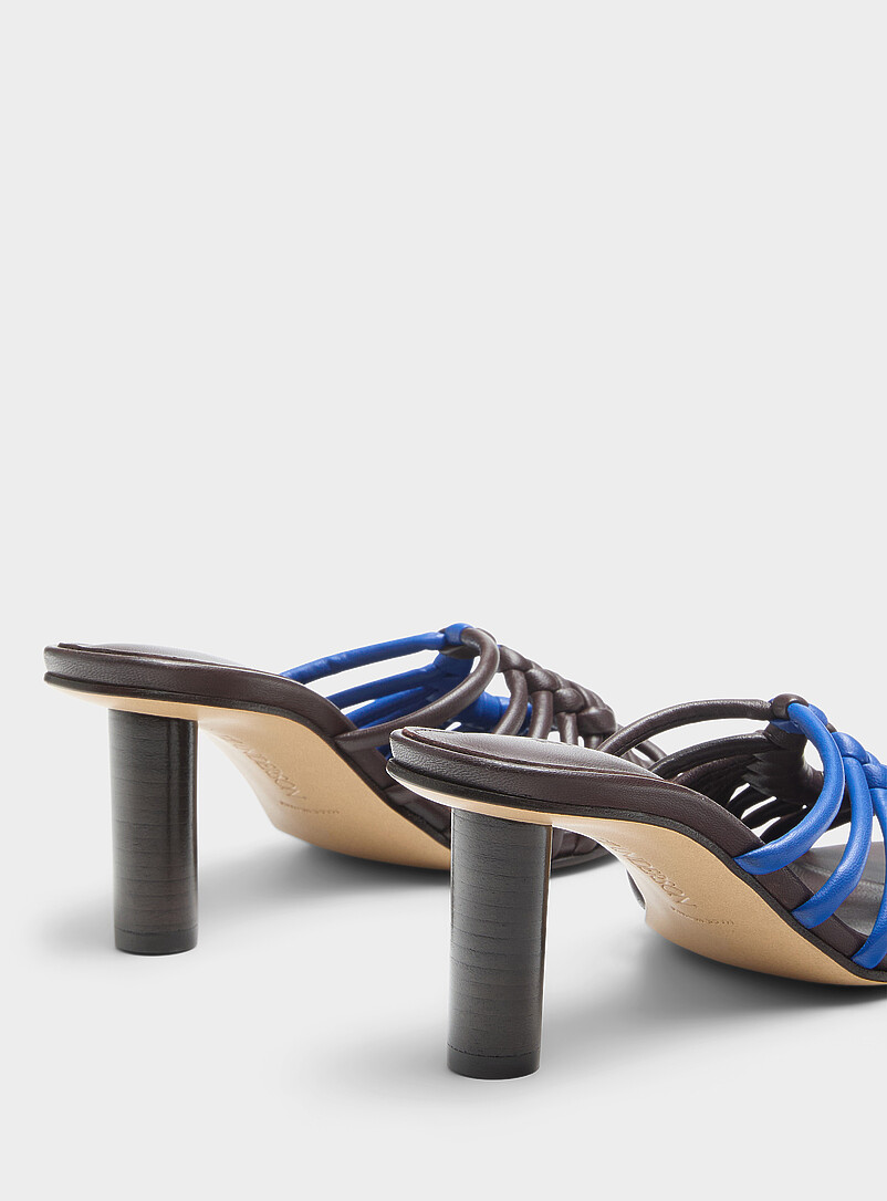 Plot two-tone braided leather sandals Women product image 2