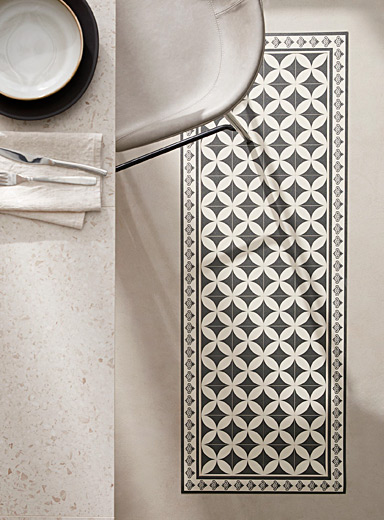 Le tapis de couloir vinyle mosa&iuml;que monochrome 50 x 140 cm