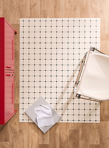 Classic tile pattern vinyl mat 100 x 130 cm