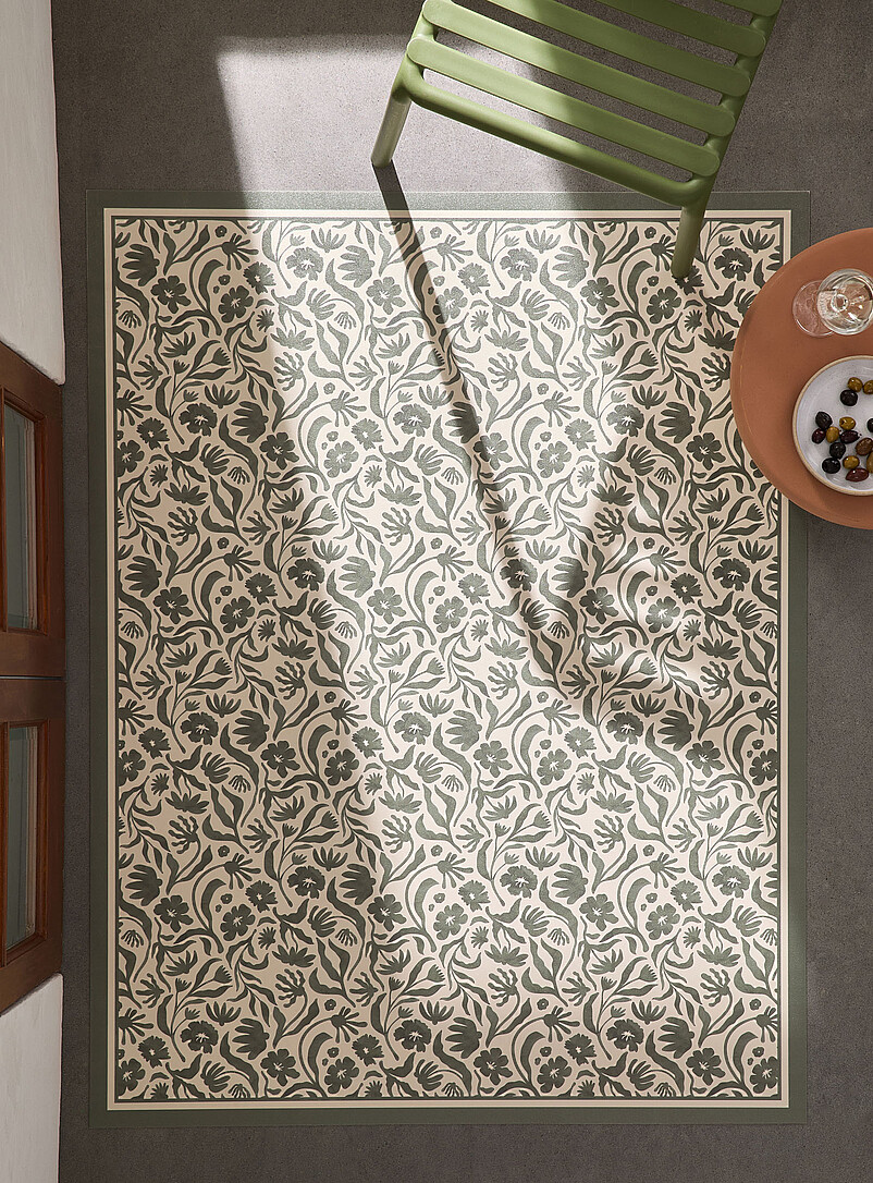 Botanical pattern vinyl mat 100 x 130 cm product image (primary)