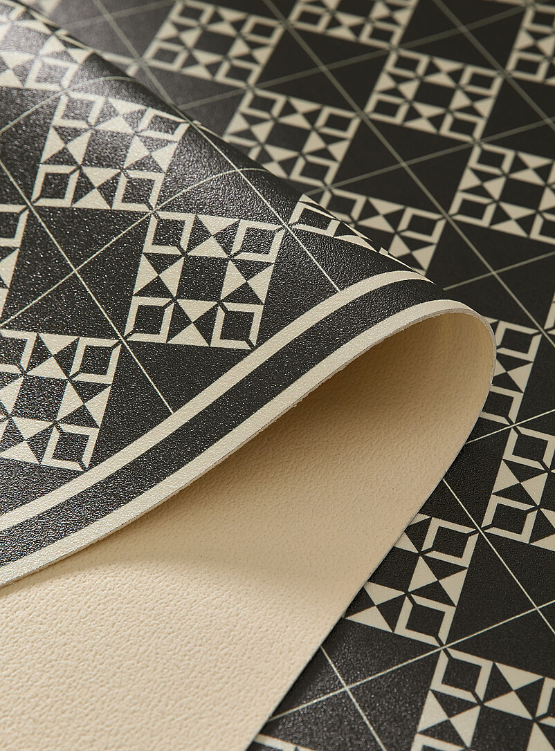 Charcoal tile pattern hallway vinyl mat 100 x 215 cm product image 2