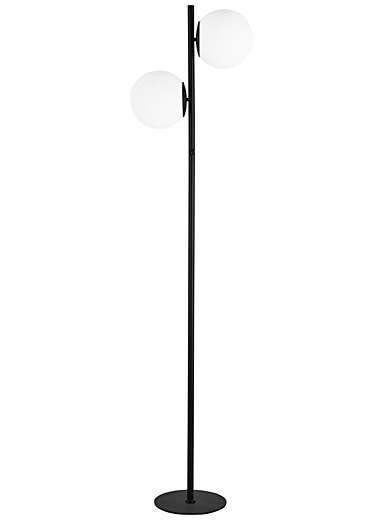 La lampe sur pied &oelig;uvre sph&eacute;rique noire