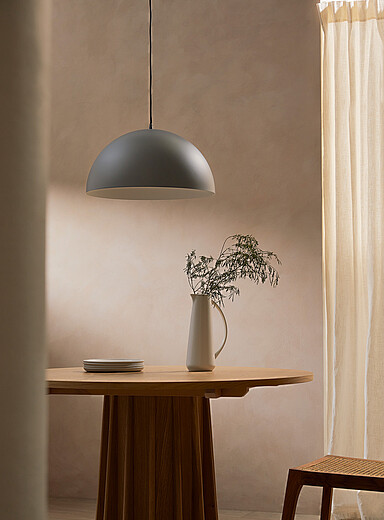 Ash contrast dome hanging lamp