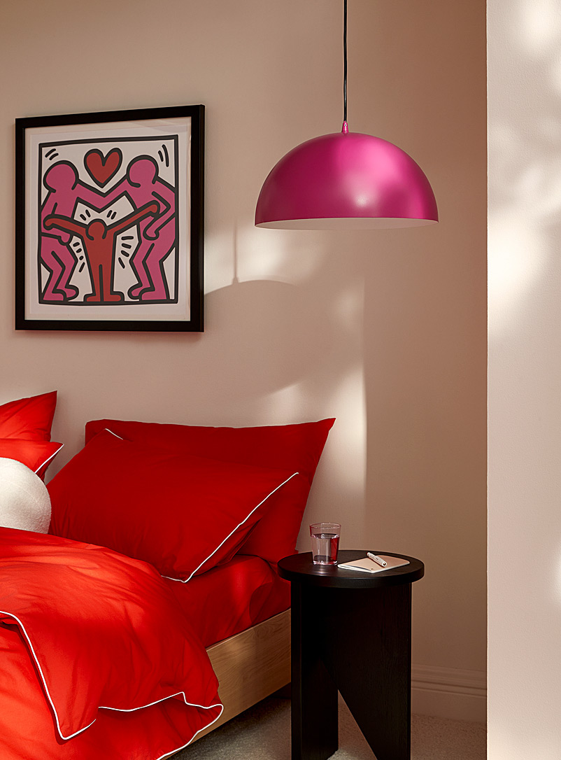Simons Maison Pink Contrasting fuchsia dome hanging lamp