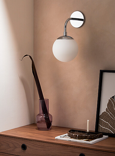 Chrome opal celestial body sconce