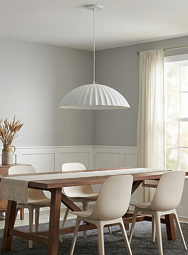 Grooved dome lampshade pendant light