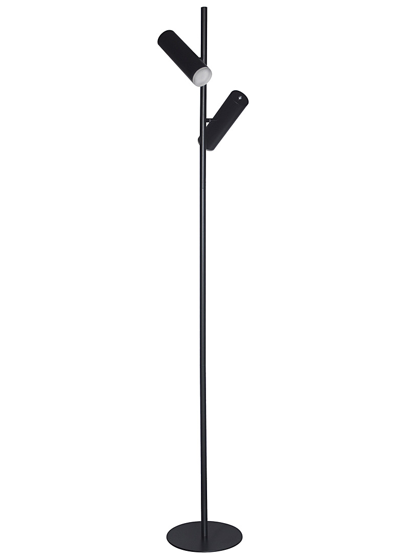 Black double head projection floor lamp product image (primary)