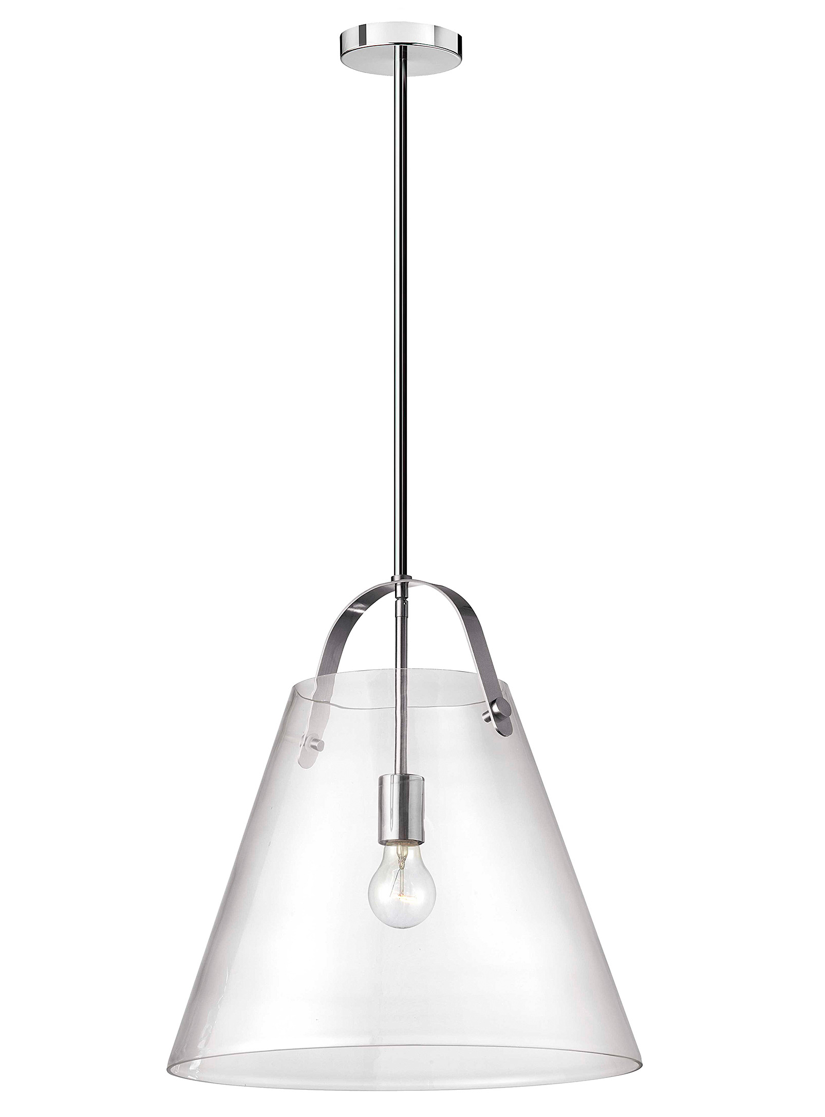 Simons Maison Large Crystalline Chrome Hanging Lamp In Silver
