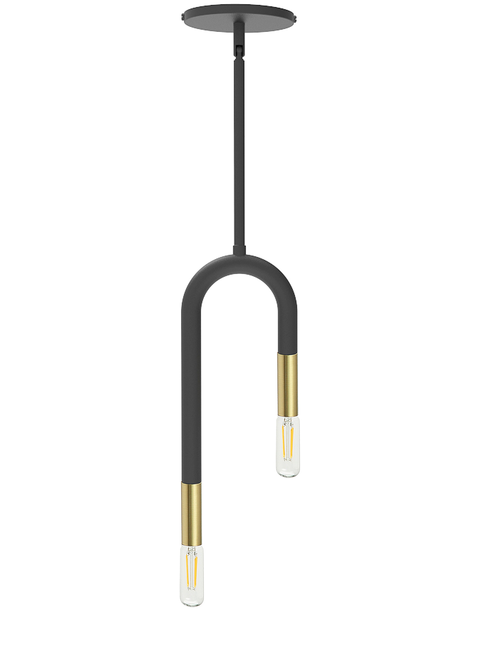 Simons Maison Slender Curved Hanging Lamp In Black