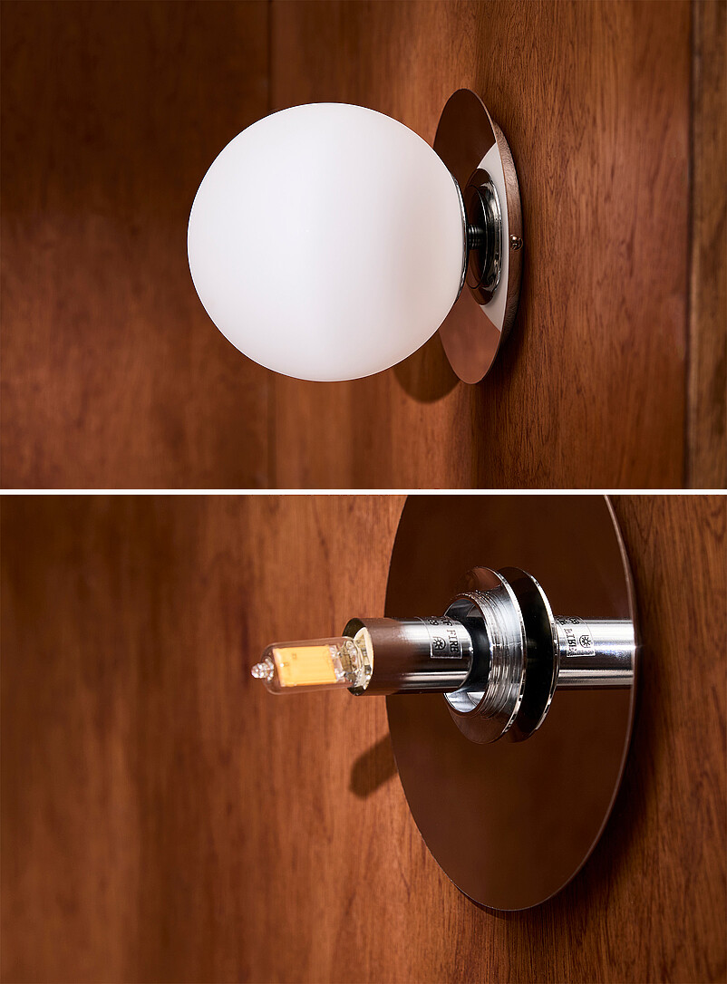 Chrome celestial globe sconce product image 3