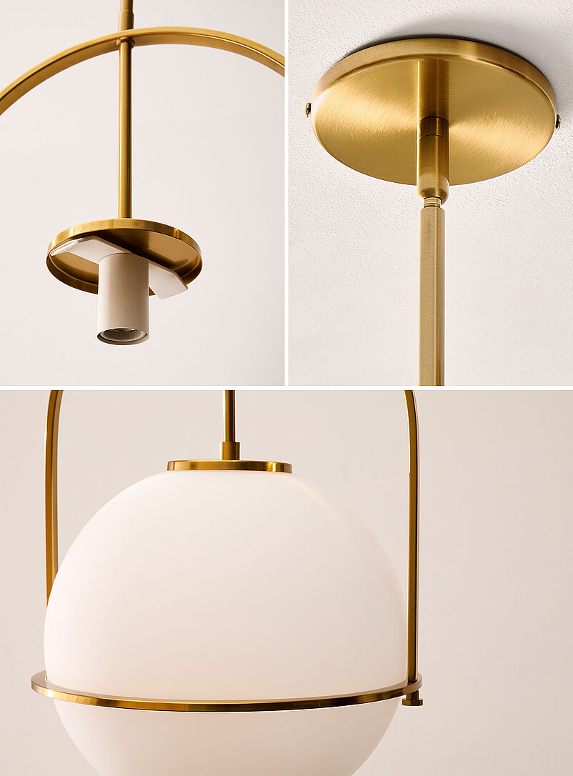 Paola brass globe light fixture product image 3