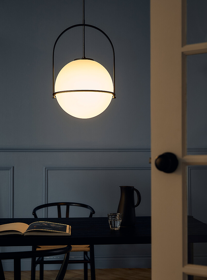 Paola matte black globe light fixture product image 2