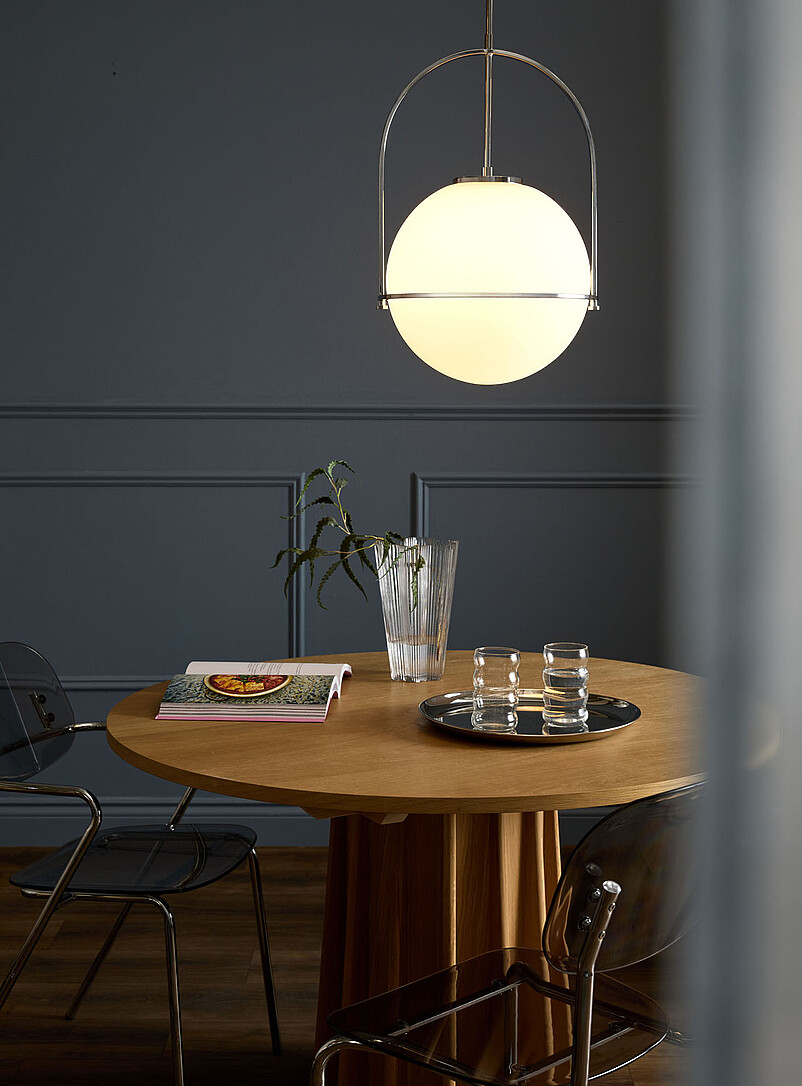 Paola chromed metal globe light fixture product image 2